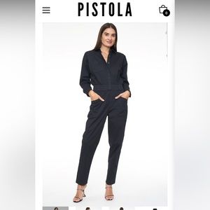 SELENA LONG SLEEVE PINCH WAIST JUMPSUIT - FADE TO BLACK